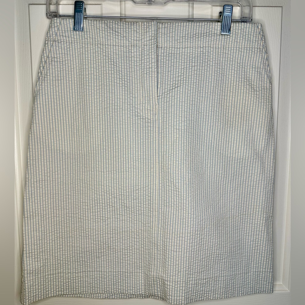 J Crew sz 2 seersucker stripe summer mini skirt